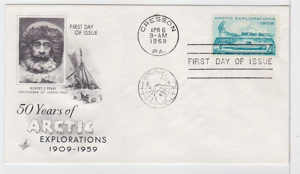 TurtlesTradingPost - Artic Exploration #1128 - 1959  Artcraft Cachet FDC - Image 1 of 1