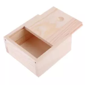 Small Plain Wooden Jewellery Box Container Small Gadgets - Picture 1 of 5