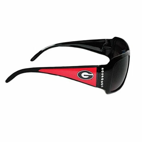 Georgia Bulldogs Black Sunglasses with Logo and Crystal Clear Rhinestones Cover