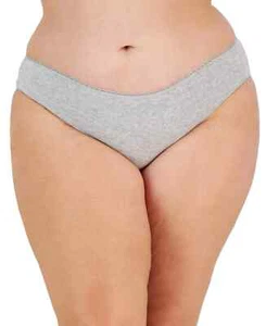 Charter Club Women's Plus Size Cotton Bikini Panty Underwear, Gray Heather, 3X - Picture 1 of 4
