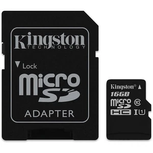 Kingston SDCG/16GB Class U3 UHS-I 90R/45W microSDHC Card + SD Adapter  - Picture 1 of 1