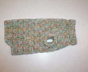 Hand Crochet Aspen Variegated Print Dog Sweater for Small Pet - Picture 1 of 3