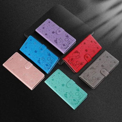 Leather Cat Flip Wallet Phone Case For Huawei P10 P20 P30 P40 P50 P Smart Z - Image 1 of 4