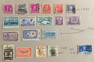 Lot of 18 USA Postage Stamps 1940 1952 1958 1958 See Pictures - Picture 1 of 20