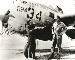 JACK LENOX SIGNED AUTOGRAPHED 8x10 PHOTO US ARMY AIR FIGHTER ACE BECKETT BAS - Picture 1 of 2