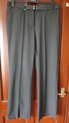 Pantalones inteligentes Gerry Weber, talla 16, negros, poliéster/viscosa/elastano, cinturón Foto 1 de 4