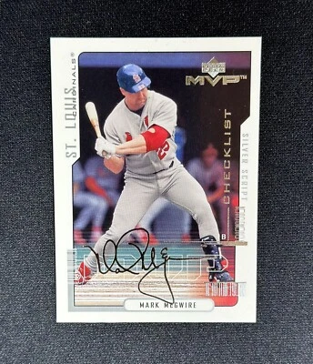 2000 Upper Deck Mark McGwire 220 Silver Signature Script Baseball Card Cardinals - Image 1 of 2