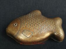 Rare Collection Chinese Copper Hand Carving Lovely Fish Water Drop Decoration
