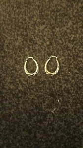 9ct bonded on slilver Lucia oval creole earrings - Picture 1 of 2