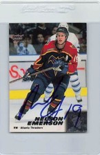 1999/00 Omega #10 Nelson Emerson Thrashers Signed Auto *G7121