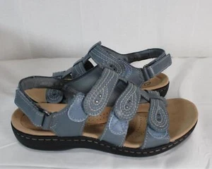 Clarke Collection Laurieanna Vine Blue Grey Womens Sandals 78126 New - Picture 1 of 15