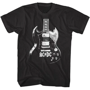 AC/DC Guitar graphic Black Rock Tshirt - Picture 1 of 2