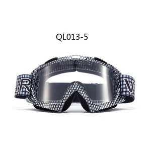 Carbon motocross motorbike goggles anti-fog UV clear lens MX dirt PIT trail bike - Picture 1 of 3