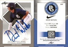 Drew Waters Signed 2016 Leaf Perfect Game National Showcase #200 RC  Auto AU