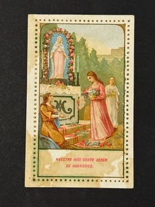 holy card chromolithography santino "VIRGIN MARY" PUBLICIDAD CHOCOLATE - Picture 1 of 2