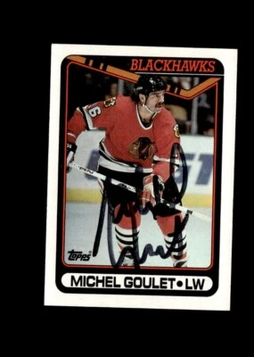 Michel Goulet 1990-91 Topps Black Hawks authentic autographed card - Image 1 of 2