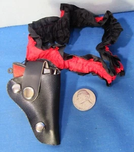 Fancy Garter Belt ~ Leather Holster & Mini Keychain Cap Gun ~ 1960’s Costume Gag - Picture 1 of 7