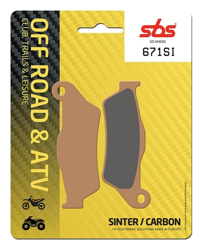 SBS 671SI FRONT BRAKE PADS SINTER HUSQVARNA TC 610 1996-1997 - Image 1 of 4