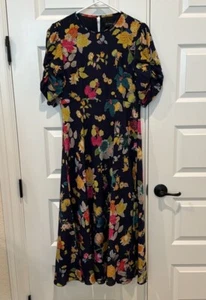 Vestido de seda con estampado floral exótico Etro Allover en azul talla 46 - Imagen 1 de 18