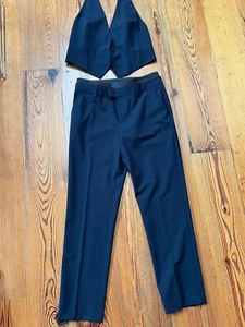 Zare 2 piece, dress pants Size M and vest Size L, black - Picture 1 of 9