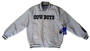 Chaqueta Universitaria Dallas Cowboys Satén A Presión Completa L XL NUEVA CON ETIQUETAS - Imagen 1 de 6