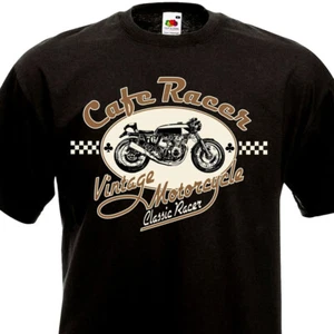 T-shirt CAFE RACER Vintage Motorcycle Custom Biker Honda CB 750 Four 1976 - Imagen 1 de 2