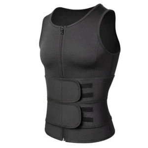 Neoprene Sauna Vest Sweat Shirt Gym Body Shaper Weight Loss Workout Slimming Men - Picture 1 of 11