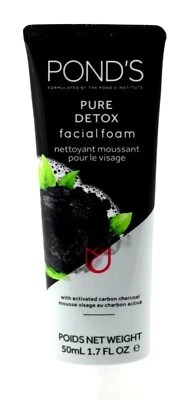 Pond's Pure Detox Facial Foam w/Activated Charcoal Tube Cleanse 1.7 Fl Oz Seale! - Image 1 of 2