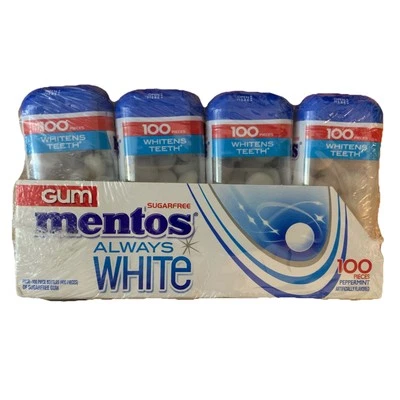 Goma sem açúcar de hortelã-pimenta Always White com adoçante de xilitol, 100 unidades X 4 - Imagem 1 de 2