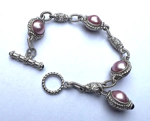 Judith Ripka Sterlingsilber rosa Mabe Perlenarmband 7 1/2" - Bild 1 von 4