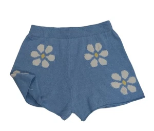 Moon & Madison Light Blue Knit Floral Pattern Womens Shorts XL, NWT. - Picture 1 of 7