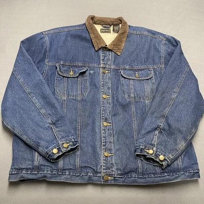High Noon Jacket Mens 2XL Sherpa Lined Corduroy Collar Western Denim Workwear - Image 1 of 4