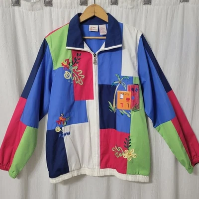 Chaqueta De Colección Koret Francisca Mujer Pequeña Color Block Island Vibes Tropical  Foto 1 de 4