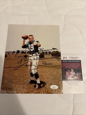 JOHNNY UNITAS Signed Autographed 8x10 Photo JSA/COA Baltimore Colts - Image 1 of 4