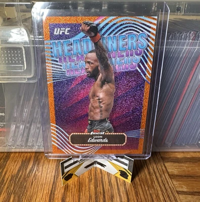 Leon Edwards 2024 Topps Finest UFC Headliners Tangerine Glitter /75 SSP! 1:482 - Image 1 of 3