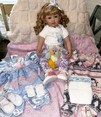 New Reborn Baby Doll 24" Toddler Girl w/extras Wants a home for Christmas! - Image 1 of 4