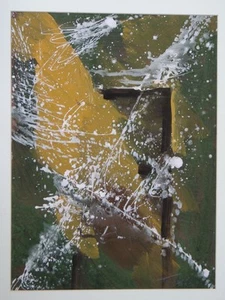 Schneegestöber II - Doris Termath - signierte Gouache Farbspritzer Abstrakt 2003 - Bild 1 von 5