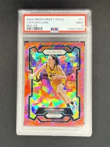 2024 Panini Prizm Draft Picks Red Ice Caitlin Clark #57 PSA 9 MINT Rookie RC - Picture 1 of 2