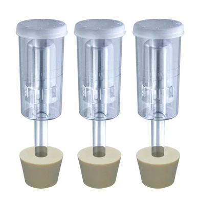 3ct. - 3 Piece Airlock with #6.5 Stopper - Set of 3 (Cylinder Airlock) - Image 1 of 3