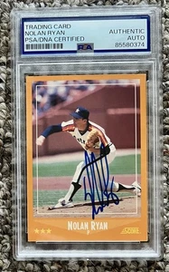1988 Score NOLAN RYAN PSA DNA Signed Card HOF Angels Rangers Mets - Picture 1 of 2