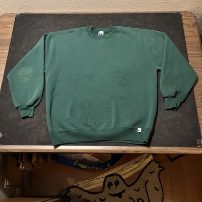 Vintage Russell Athletic Crewneck Sweatshirt Made In USA 90s Distressed Forrest - Image 1 of 4