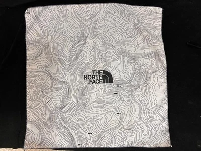 North Face Bandana Bufanda 10 x 10 Algodón Negro Blanco Mapa Foto 1 de 3