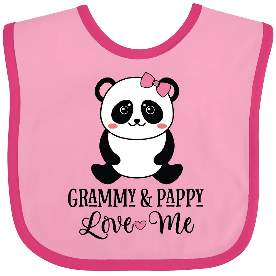 Inktastic Grammy Y Pappy Niña Nieto Panda Bebé Babero Niñas Ropa Ropa Foto 1 de 1