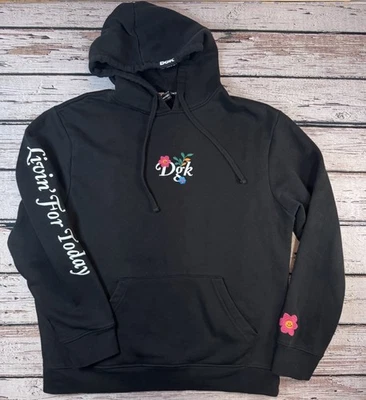 Dgk Floral Embroidered Black Hoodie Livin For Today Medium - Image 1 of 4