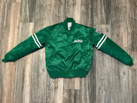 Vintage 80's Starter Pro Line New York Jets NFL Satin Jacket Men’s L USA Mint Cover