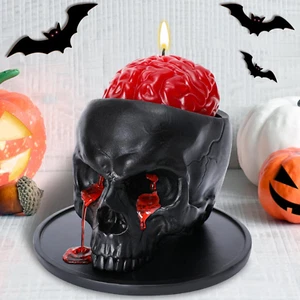 Halloween Decorations Indoor Spooky Candle Skull Bleeding Home Table Decor Gift - Picture 1 of 7