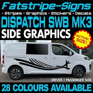 para adaptarse a CITROEN DISPATCH MK3 SWB L1 GRÁFICOS PEGATINAS CALCOMANÍAS RAYAS FURGONETA CAMPER - Imagen 1 de 2