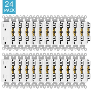 Electrical Outlet Wall Receptacle Plug 15A 125V 2 Pole 3 Wire 5-15R TR UL 24Pack - Imagen 1 de 10