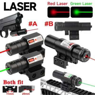Mira láser táctica de punto rojo/verde ajustable con montaje en riel Picatinny de 11/20 mm Foto 1 de 4