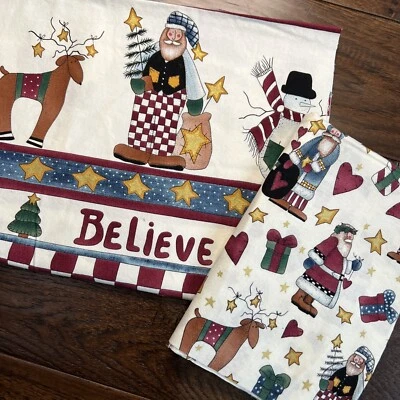 Hi Fashion Fabrics Alma Lynne 1997 Christmas- Mixed 16”x42”, Border 17”x42 VTG - Image 1 of 4